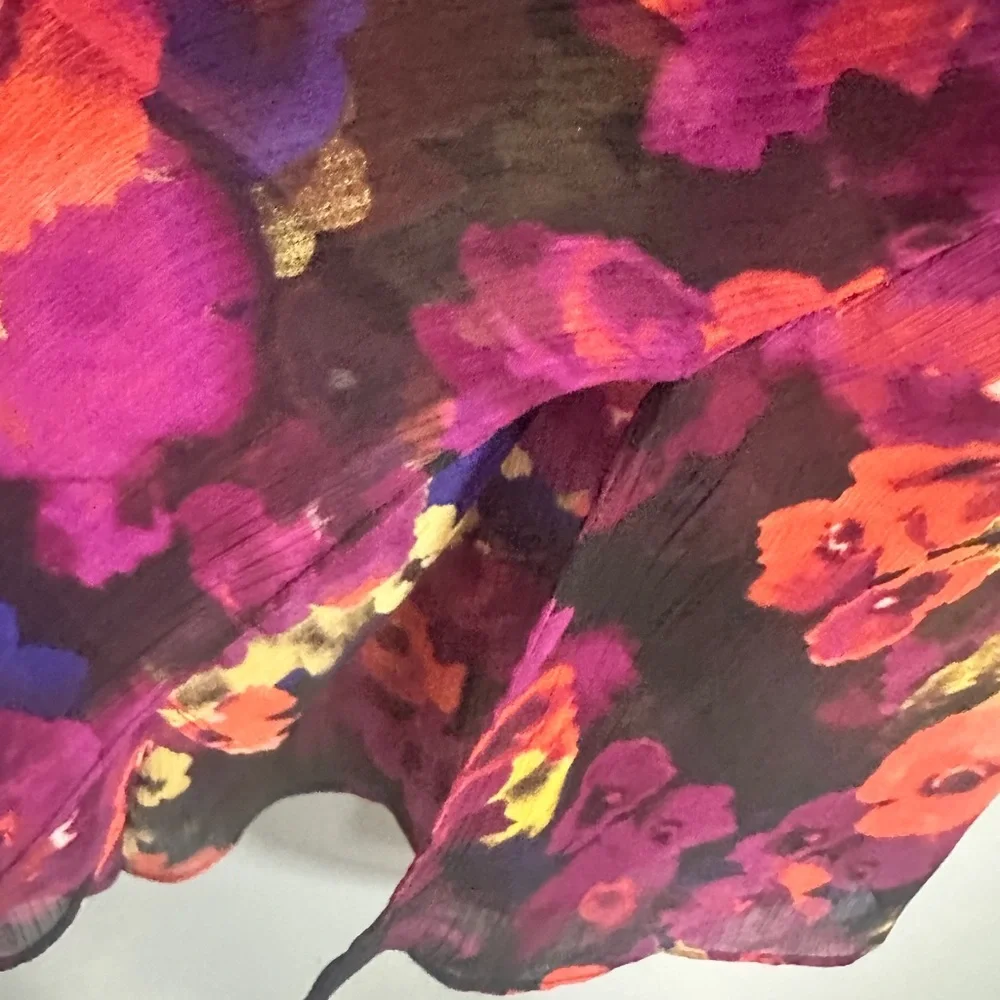 Catherines Vibrant Floral Blouse - Purple and Orange - Picture 3 of 5